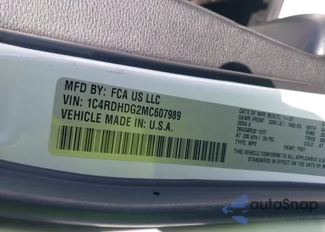 2021 Dodge Durango Gt Plus Rwd из США, поврежденный, VIN 1C4RDHDG2MC607989